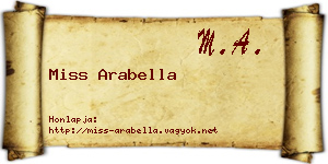 Miss Arabella névjegykártya